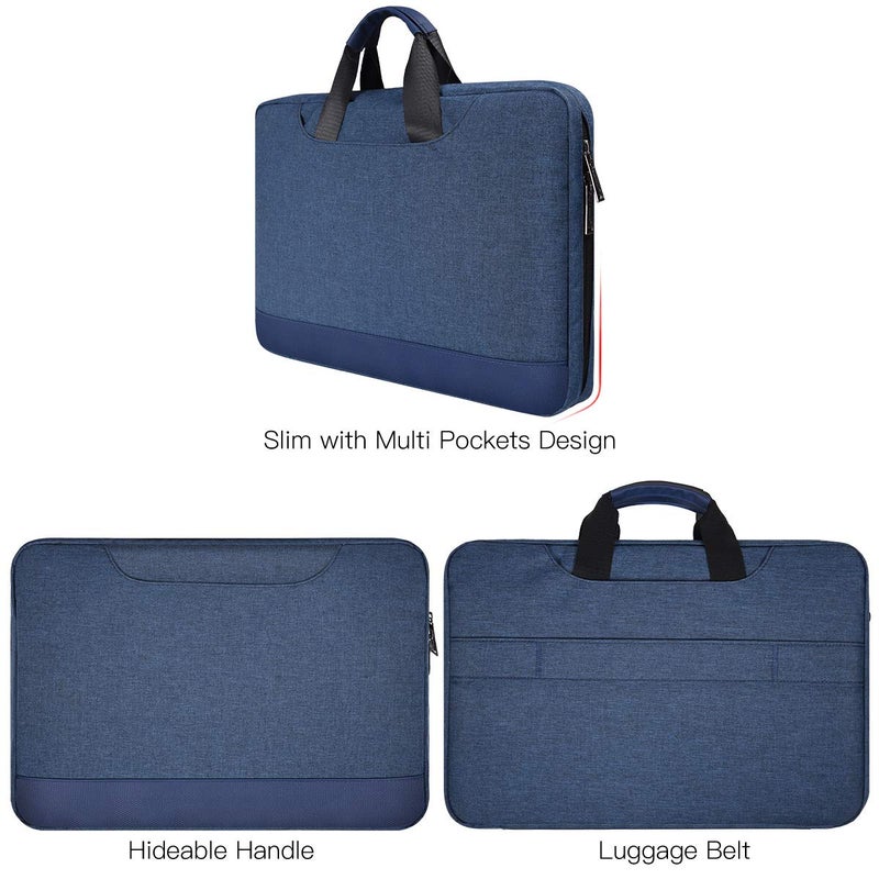 imComor حقيبة كمبيوتر محمول 14-15 بوصة للرجال والنساء لجهاز MacBook Pro 14 M5/M4/M3/M2، Macbook Air 15 M4/M3، HP Pavilion/Chromebook 14، Dell Inspiron 13 5000، Lenovo Acer ASUS Chromebook 14، حقيبة Surface 15، زرقاء - Image 4